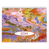 Kleurrijke Marbling Abstracte Kunst Kalender (Hoes)