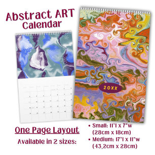 Kleurrijke Marbling Abstracte Kunst Kalender