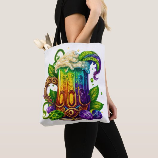 KLEURRIJKE MARDI GRAS-DRANKEN TOTE BAG (Dichtbij)