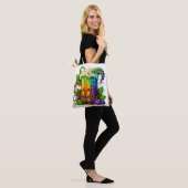 KLEURRIJKE MARDI GRAS-DRANKEN TOTE BAG (Op model)