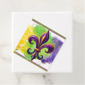 Kleurrijke Mardi Gras Fleur de lis Bedankjes Labels (In situ)