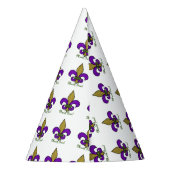 Kleurrijke Mardi Gras Fleur De Lis Feesthoedjes (Achterkant)
