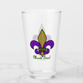 Kleurrijke Mardi Gras Fleur De Lis glazen beker (Voorkant)