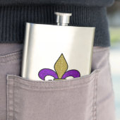 Kleurrijke Mardi Gras Fleur De Lis Heupfles (Voorbeeld)