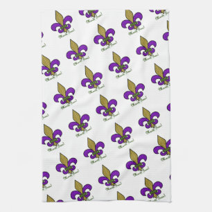 Kleurrijke Mardi Gras Fleur De Lis Keukendoeken Theedoek