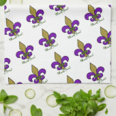 Kleurrijke Mardi Gras Fleur De Lis keukenhanddoeke Theedoek (Gevouwen)