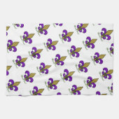 Kleurrijke Mardi Gras Fleur De Lis keukenhanddoeke Theedoek (Horizontaal)