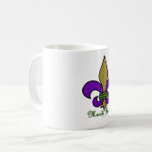 Kleurrijke Mardi Gras Fleur De Lis Koffiemok (Voorkant links)