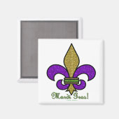 Kleurrijke Mardi Gras Fleur De Lis Magneet (Voorkant / Achterkant)