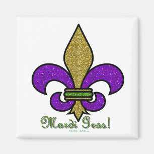 Kleurrijke Mardi Gras Fleur De Lis Magneet