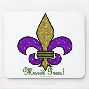 Kleurrijke Mardi Gras Fleur De Lis Muismat