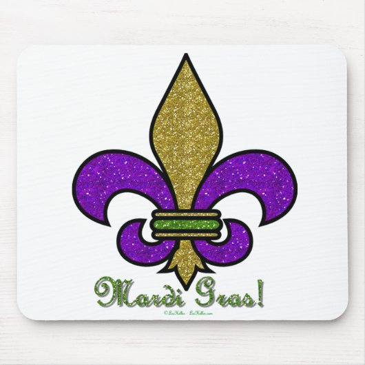 Kleurrijke Mardi Gras Fleur De Lis Muismat (Voorkant)