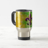Kleurrijke Mardi Gras Fleur de lis Reisbeker (Voorkant links)