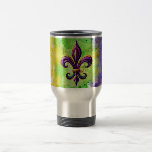 Kleurrijke Mardi Gras Fleur de lis Reisbeker