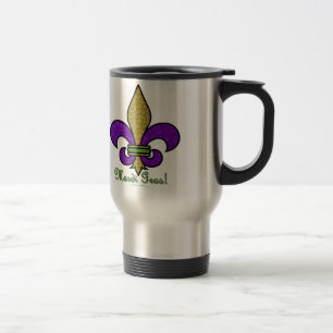 Kleurrijke Mardi Gras Fleur De Lis Reisbeker