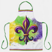 Kleurrijke Mardi Gras Fleur de lis Schort (Voorkant)