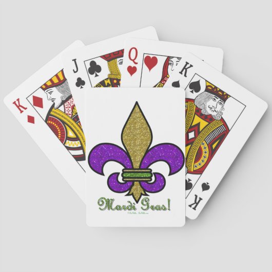 Kleurrijke Mardi Gras Fleur De Lis Speelkaarten (Achterkant)