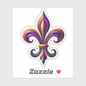 Kleurrijke Mardi Gras Fleur de lis Sticker (Vel)