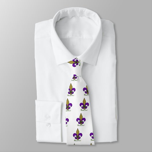 Kleurrijke Mardi Gras Fleur De Lis Stropdas (Gebonden)