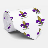 Kleurrijke Mardi Gras Fleur De Lis Stropdas (Opgerold)