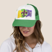 Kleurrijke Mardi Gras Fleur de lis Trucker Pet (In situ)