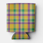 Kleurrijke Mardi Gras gingham patterned Blikjeskoeler (Voorkant)