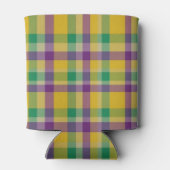 Kleurrijke Mardi Gras gingham patterned Blikjeskoeler (Achterkant)