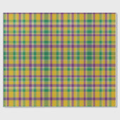 Kleurrijke Mardi Gras gingham patterned Cadeaupapier (Vlak)
