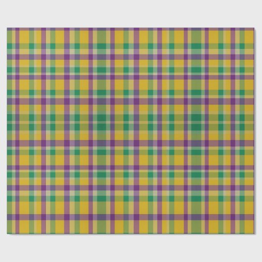 Kleurrijke Mardi Gras gingham patterned Cadeaupapier (Vlak)