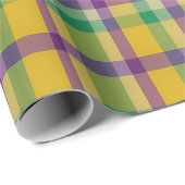 Kleurrijke Mardi Gras gingham patterned Cadeaupapier (Rol Hoek)