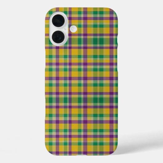 Kleurrijke Mardi Gras gingham patterned Case-Mate iPhone Case (Achterkant)