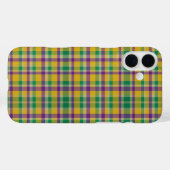 Kleurrijke Mardi Gras gingham patterned Case-Mate iPhone Case (Achterkant (horizontaal))