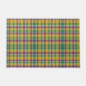 Kleurrijke Mardi Gras gingham patterned Deurmat (Voorkant)