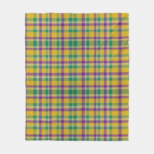 Kleurrijke Mardi Gras gingham patterned Fleece Deken (Voorkant)