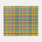 Kleurrijke Mardi Gras gingham patterned Fleece Deken (Voorkant (Horizontaal))