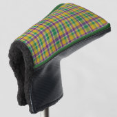 Kleurrijke Mardi Gras gingham patterned Golfheadcover (3/4 voorkant)