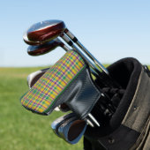 Kleurrijke Mardi Gras gingham patterned Golfheadcover (Insitu)