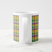Kleurrijke Mardi Gras gingham patterned Grote Koffiekop (Achterkant)
