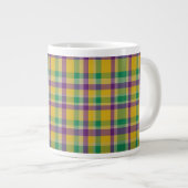 Kleurrijke Mardi Gras gingham patterned Grote Koffiekop (Voorkant rechts)