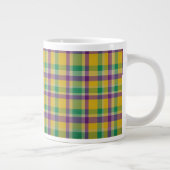 Kleurrijke Mardi Gras gingham patterned Grote Koffiekop (Rechts)