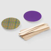 Kleurrijke Mardi Gras gingham patterned Handwaaier (Niet-gemonteerd)