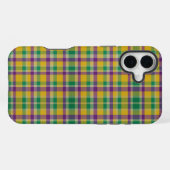 Kleurrijke Mardi Gras gingham patterned iPhone Hoesje (Achterkant horizontaal)