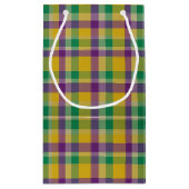 Kleurrijke Mardi Gras gingham patterned Klein Cadeauzakje (Achterkant)