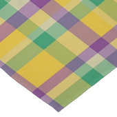 Kleurrijke Mardi Gras gingham patterned Korte Tafelloper (Hoek)