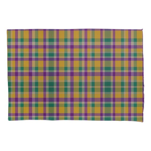 Kleurrijke Mardi Gras gingham patterned Kussensloop (Voorkant)