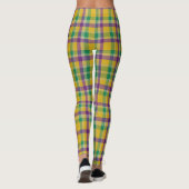 Kleurrijke Mardi Gras gingham patterned Leggings (Achterkant)