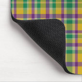 Kleurrijke Mardi Gras gingham patterned Muismat (Hoek)