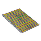 Kleurrijke Mardi Gras gingham patterned Notitieboek (Rechterzijde)
