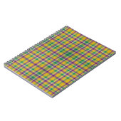 Kleurrijke Mardi Gras gingham patterned Notitieboek (Linkerzijde)