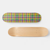Kleurrijke Mardi Gras gingham patterned Persoonlijk Skateboard (Horizontaal)